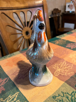 VTG Hand Painted Iridescent Lusterware Made In Brazil Ceramic Rooster RSV