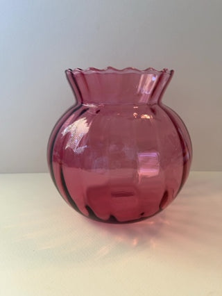 Cranberry Ball Vase by Pilgrim Glass