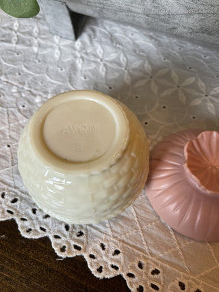 Vtg Avon Skin Softener Jar -Pink RCD|73761