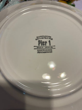 Pier 1 O'Tannenbaum Handpainted Christmas Trees Plates 9 5/8" Italy RSV|95261