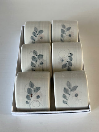 6- Vintage pottery napkin rings