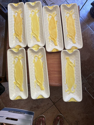 Vintage Ceramic Shafford corn on the cob dishes #63 VV MTS