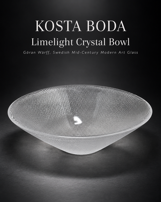 Kosta Boda Limelight Crystal Glass Bowl Goran Warff Swedish MCM 10.5x3