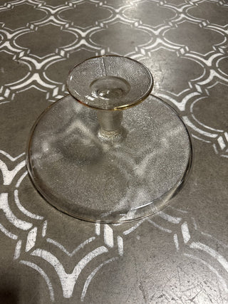 AJ - Glass Cake Stand with Gold Trim MTS