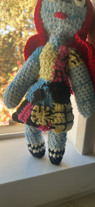 handmade crochet doll of Sally