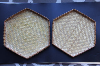 Nesting Hex Woven Bamboo Trays 2