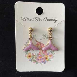 pink mermaid tail earrings RSV
