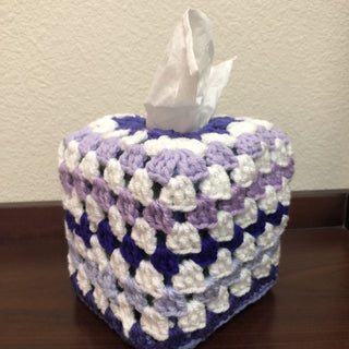 Purples Crochet Tissue Box Cover MTS