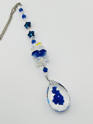 Handmade Royal Blue Rose Suncatcher|76337