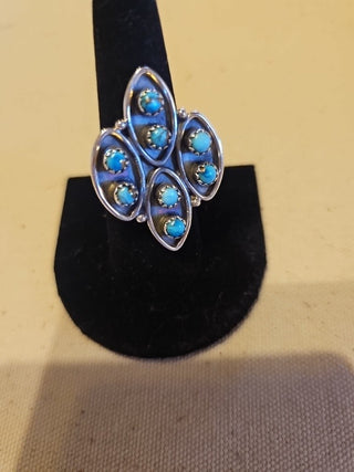 .925 turquoise cluster ring|90116