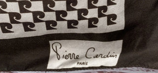 Vintage 1970's Pierre Cardin Scarf with Scarf tan square logo print 26" X 26" #62 VV MTS|130492