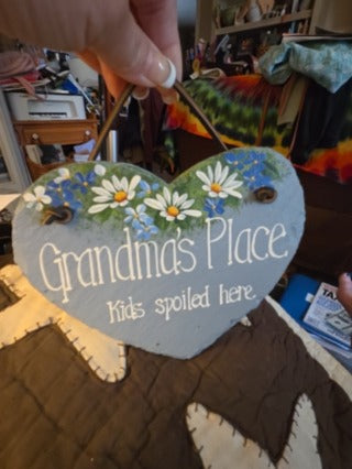 Grandma's place Heart sign Slate stone