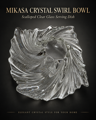 Mikasa Belle Epoque Crystal Low Bowl 13 Swirl Centerpiece Dish Germany Vintage