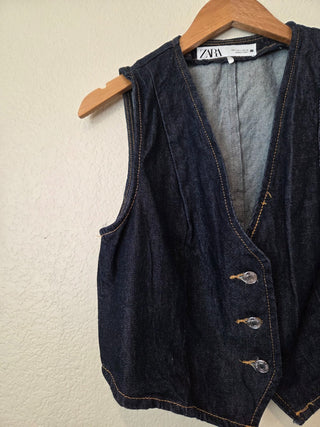 NEW! 07N Zara 100% cotton denim vest RSV|157166
