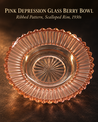 Queen Mary Pink Depression Glass 4.25" Ribbed Berry Bowl