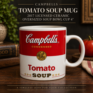 Campbells Tomato Soup Mug 2017 Licensed Ceramic Oversized Soup Bowl Cup 4"