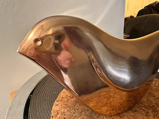 Bird Pink Metallic Ceramic Abstract MTS