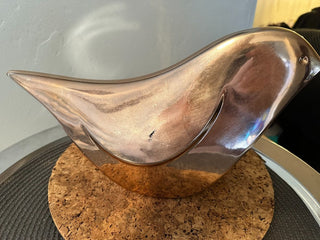 Bird Pink Metallic Ceramic Abstract MTS