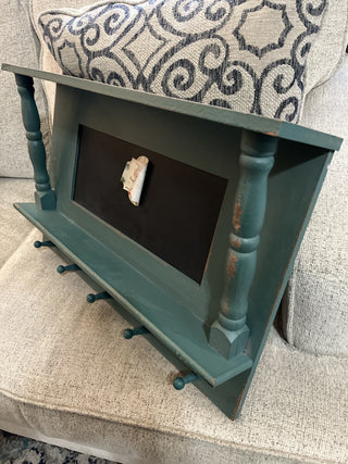 Green Hanging Shelf with Pegs & Chalkboard RCD|120106