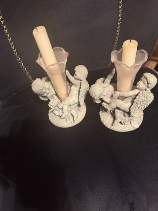 Renaissance Style Cherub Stand holding Cone-Shape #62 VV MTS
