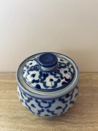 Blue White Lidded Trinket Dish