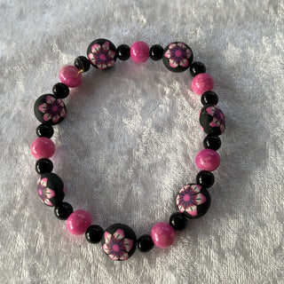 stretchy pink & black bracelet RSV