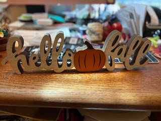 "Hello Fall" tabletop decor 14" x 4"|109879