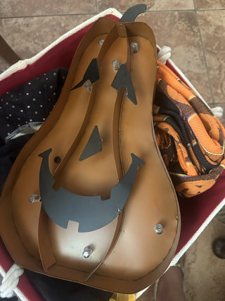 Metal Halloween Pumpkin Marquee Light up Orange battery operated light up #47|107569