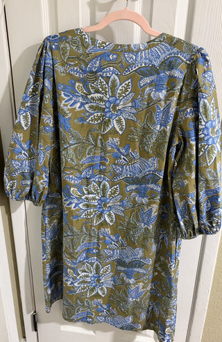 Women's Talbots Size 12 Hawaiian Floral Poplin Shirt Dress RCD|158810