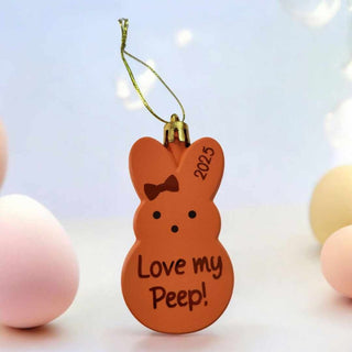 Easter Marshmallow bunny: Orange Love My Peep! 2025 For Easter Baskets, ,Egg Hunts, Ornaments, or decorations!|62819