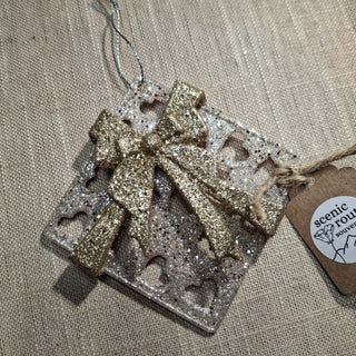 Glittery Silver & Gold Gift Ornament MTS|123994