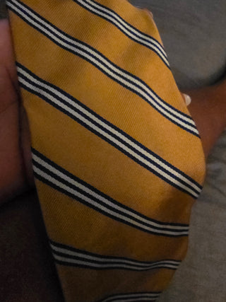 NEW - Brooks Bros. Yellow/Navy Striped Neckties