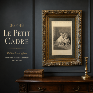 36x48 Ornate Gold Framed Art Print Le Petit Cadre Mother & Daughter