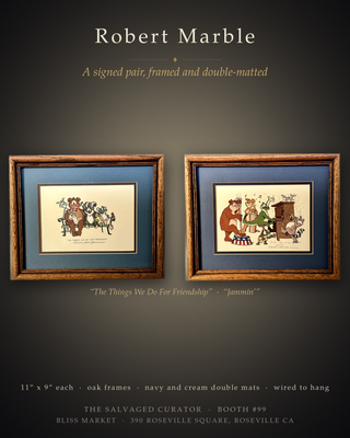 Set of 2 Robert Marble Signed Framed Prints Jammin & Friendship