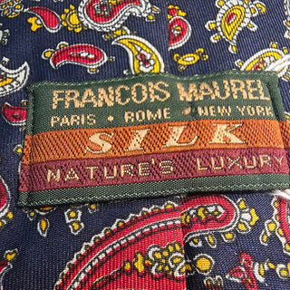 NEW - Vtg Francois Maurel Blue/Red Paisley Necktie