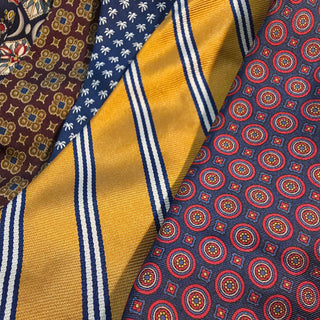 NEW - Brooks Bros. Yellow/Navy Striped Neckties