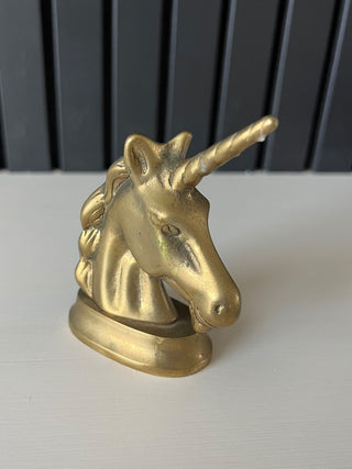 Vintage brass unicorn head figurine RSV|105561