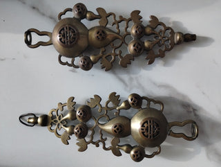 Brass Asian Bed Curtain Pull Backs|60407