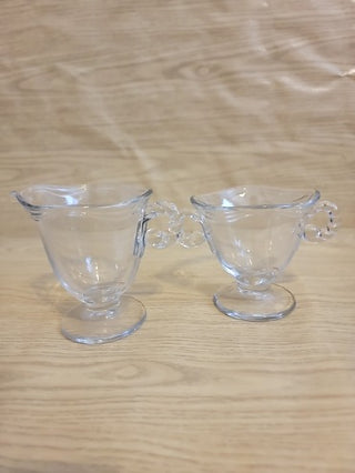 JMD- Vtg. Fostoria Coronet Glass Cream & Sugar Set *PAIR*