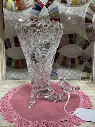 Vintage Hofbauer Clear Vase (Bird) Horn of Plenty RCD|52290