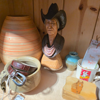 $10 OFF - Southwest Carved Wooden Cowboy Bust