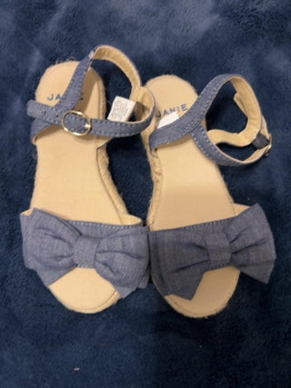 NEW Janie And Jack Bow Chambray Espadrille Sandals Sz 9