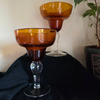 NEW - Amber Margarita Glasses - Set of 2