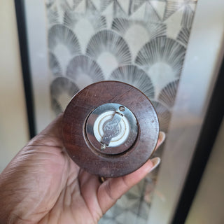 NEW - Vtg Wooden Pepper Grinder