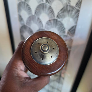 NEW - Vtg Wooden Pepper Grinder