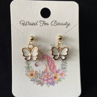 white butterfly earrings RSV