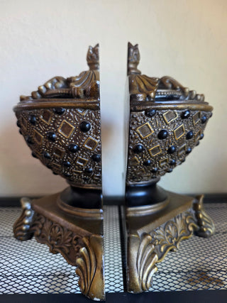 NEW - Ornate Resin Bookends - Set of 2
