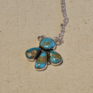 .925 17 in w ext. kingsman turquoise 4 stone necklace|89127