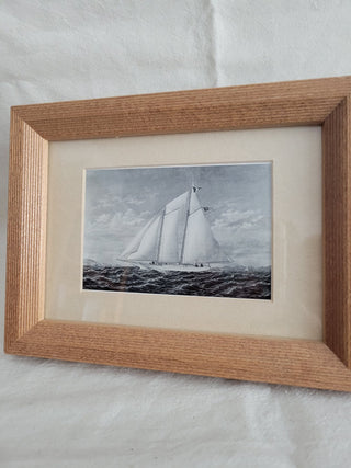 6x8 Wood Framed Copy of Vintage Sailboat RCD