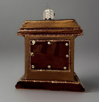 2008 Merck Family Old World Christmas 2.75" tall glass ornament mantle clock-RSV|124652